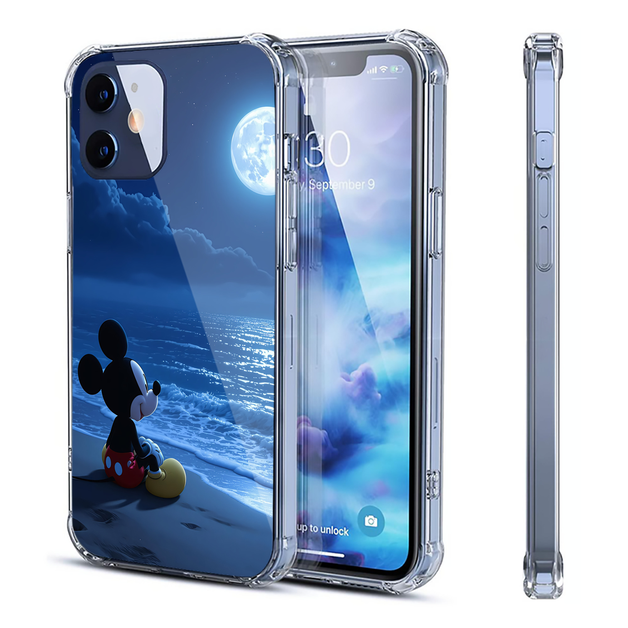 （画像用） ミッキーマウス Mickey Mouse 【iPhone 12シリーズ対応】透明スマホケース（クリアソフトケース）
